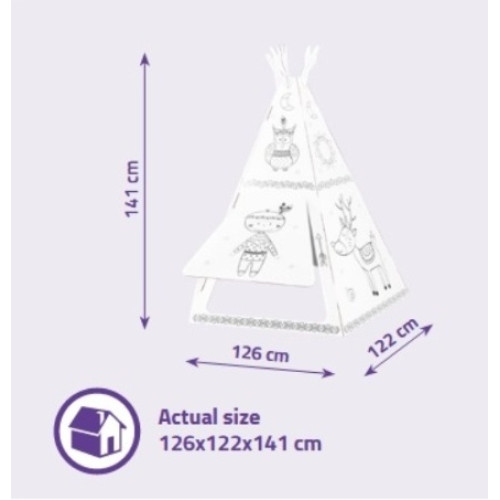Detský kartónový domček- Teepee stan