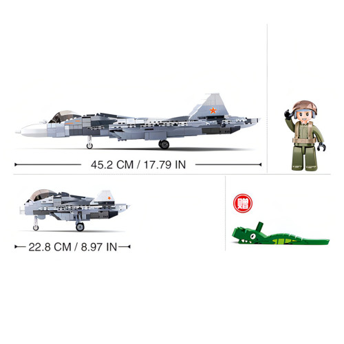 Sluban Model Bricks M38-B0986 Prúdové stíhacie lietadlo Su-57 2 v 1