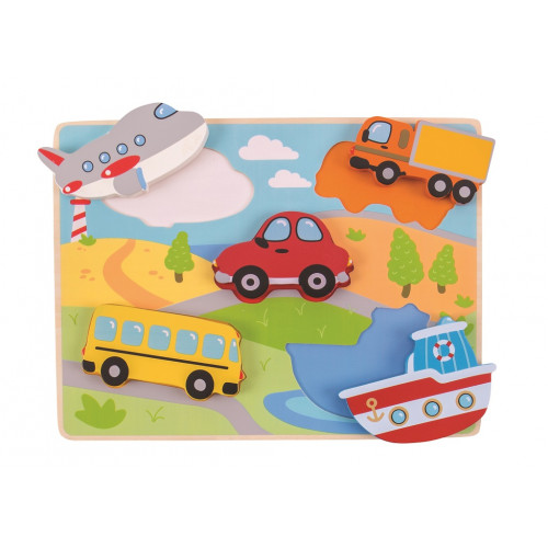 Bigjigs Toys Vkladacie puzzle dopravné prostriedky