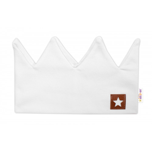 Dvojvrstvová čelenka, Hand Made, bavlna, Korunka STAR - biela, 104/116