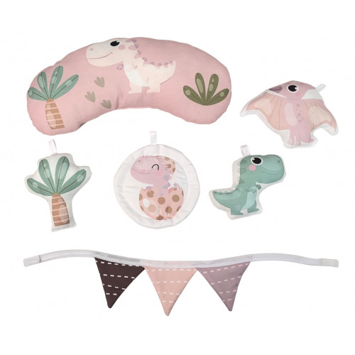 Hracia deka TinyMini Dino Pink s loptičkami – edukačná podložka pre bábätká