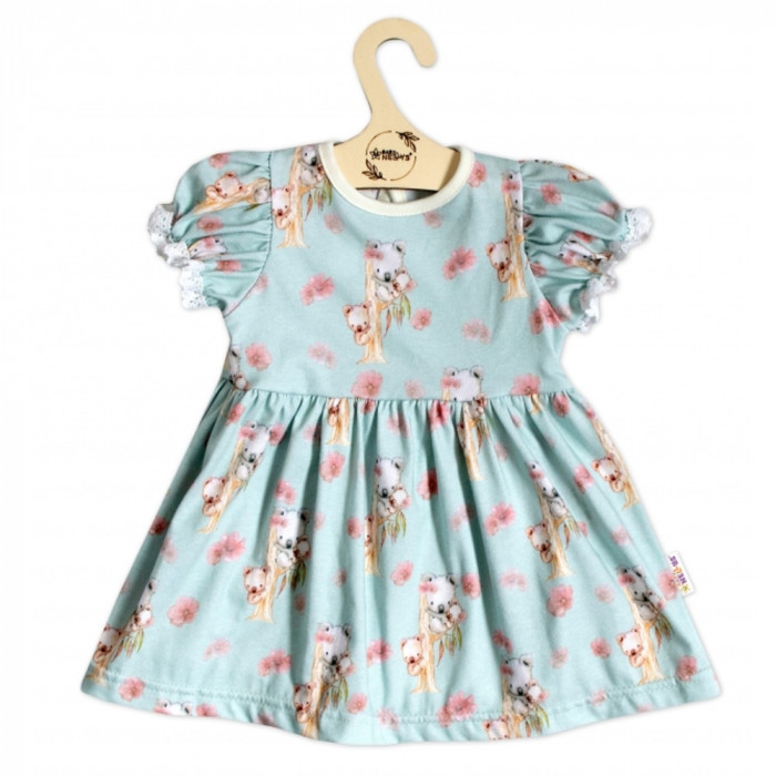 Bavlnené šatôčky s ozdobným rukávom Koala, Baby Nellys, sv. modré