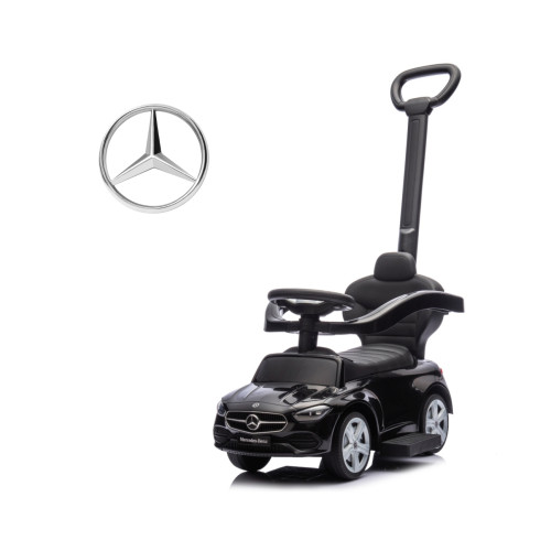 Detské odrážadlo Mercedes C-Class s riadiacou tyčou - čierne