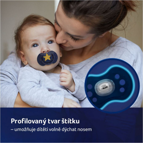 Lovi Silikónové dynamické cumlíky 6-18m, Stardust - fialové