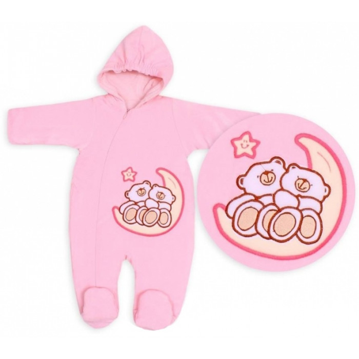 TERJAN Zimné/jesenné kombinézka/overal Medvedíky - sv. ružová