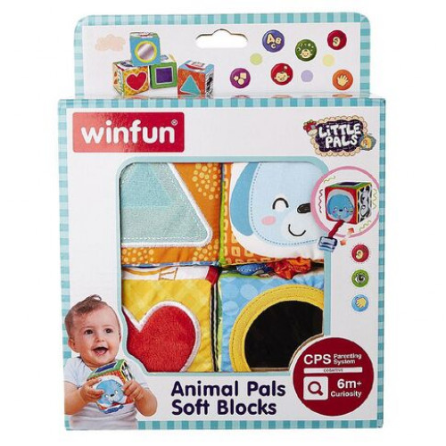 Látkové kocky Smile Play, 9,5 cm v kabičce 4ks
