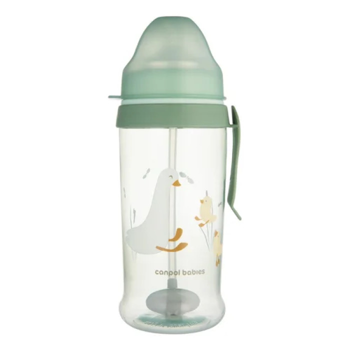 Nevytekatelná fľaštička s slamkou 350 ml Husky – Canpol Babies