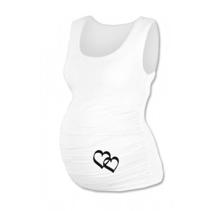Top, tielko Dana s potlačou srdiečok - biele, vel´. L/XL