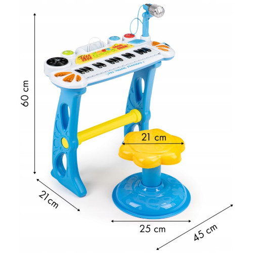 Eco Toys Klávesové organ s mikrofónom mp3 - modré