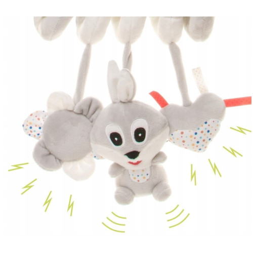 Plyšová špirála Rabbit, sivá