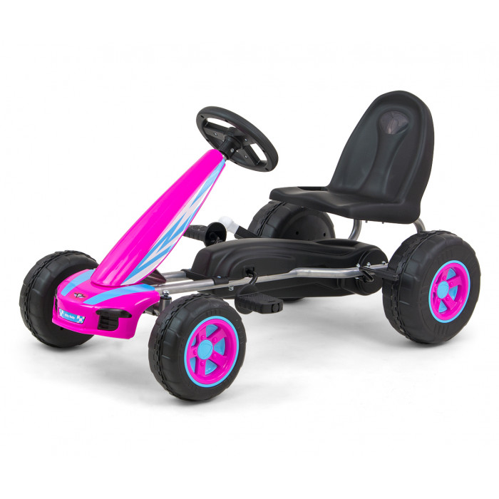 Milly Mally VIPER – detská šliapacia motokára (gokart) s ručnou brzdou - ružová