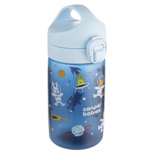 Junior fľaša na pitie 400 ml s pítkom 30m+ – detská fľaša, plastová, modrá