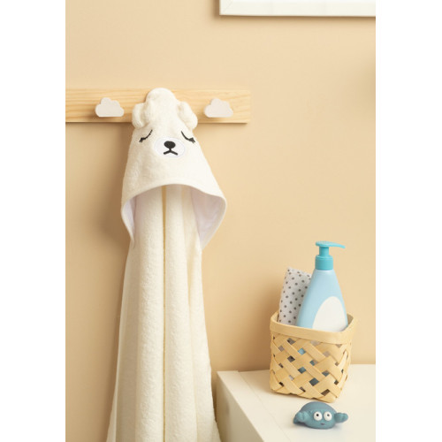 Detské osušky s kapucňou Bath Friends – Srnka + Teddy, 100 ×100 cm, sada 2 ks