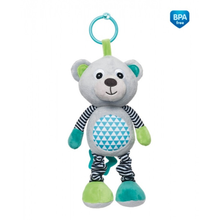 Canpol Babies Plyšová hračka s hrací skrinkou Bears 0m+, sivá, 27 cm