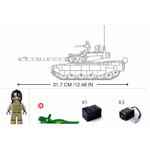 Sluban Power Bricks M38-B7071 R/C ZTZ-99AS Tank na diaľkové ovládanie