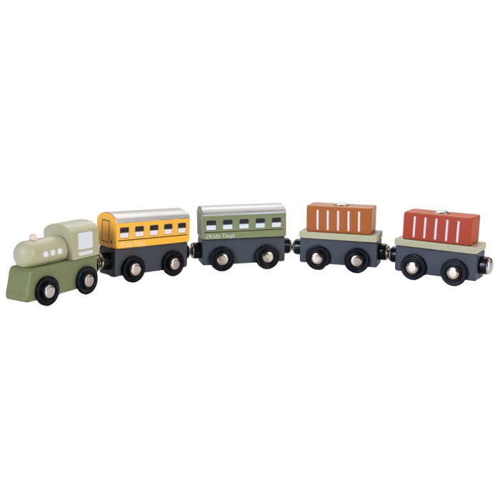 2Kids Toys Drevený vláčik 2 v 1