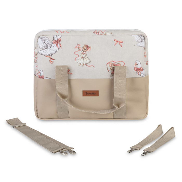 Taška na kočík z ekokože Goose and Mouse – organizér, béžová