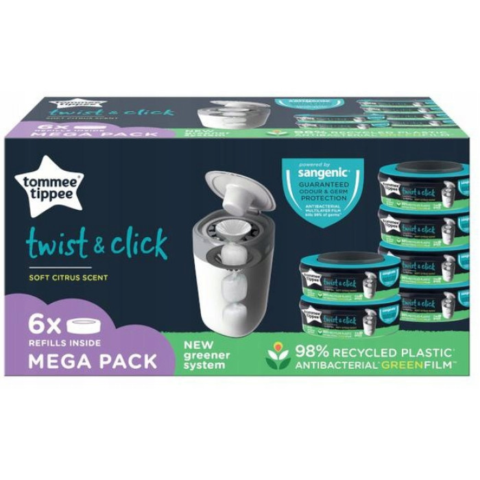 Sangenic / Tommee Tippee kazety Twist & Click náhradná náplň 6 ks