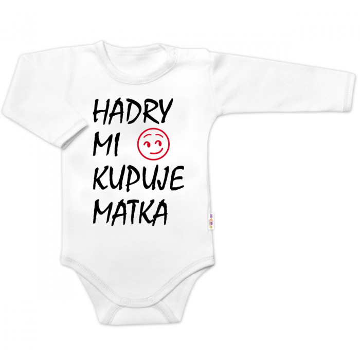 Body dlhý rukáv Hadry mi kupuje matka, Baby Nellys, biele, veľ. 62