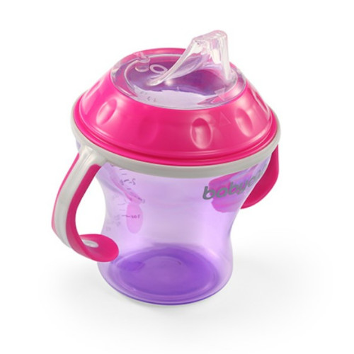 Nekvapkajúci hrnček s mäkkým náustkom BabyOno - lila/ružová