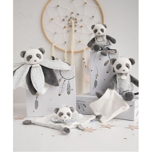 Doudou Darčeková sada - plyšový muchláčik panda 26 cm