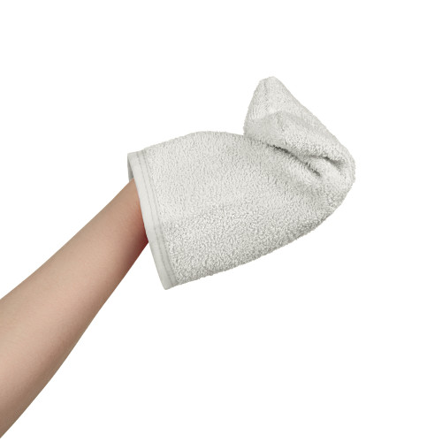 Detská umývacia rukavica XL Akuku – 100 % bavlna, 15×20 cm, od narodenia, sivá