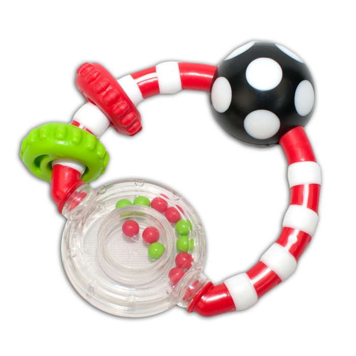 Hrkálka  Canpol Babies s krúžkami - červená