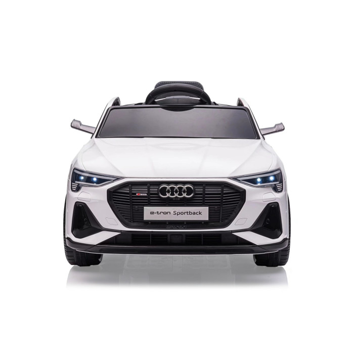 Elektrické autíčko Audi E-Tron Sportback 12V s diaľkovým ovládaním a LED svetlami, biele
