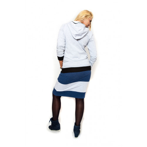 Tehotenská sukňa Be Maamaa - LORA jeans / zv. šedé