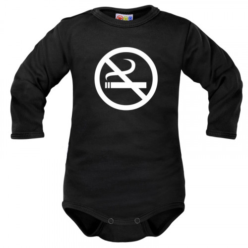 Body dlhý rukáv Dejna No Smoking - čierne, vel. 86