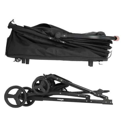 Qppet Bobbie Pet Stroller – kočík pre psy a mačky čierny, do 15 kg, skladací