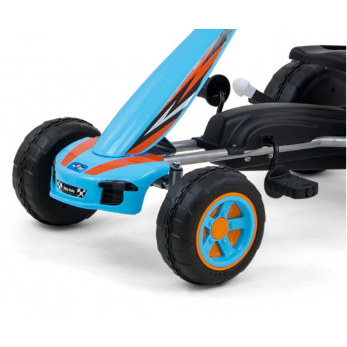 Milly Mally VIPER – detská šliapacia motokára (gokart) s ručnou brzdou - modrá