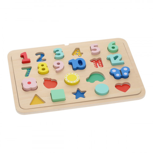 Vkladacie puzzle s číslami a tvarmi viacjazyčné