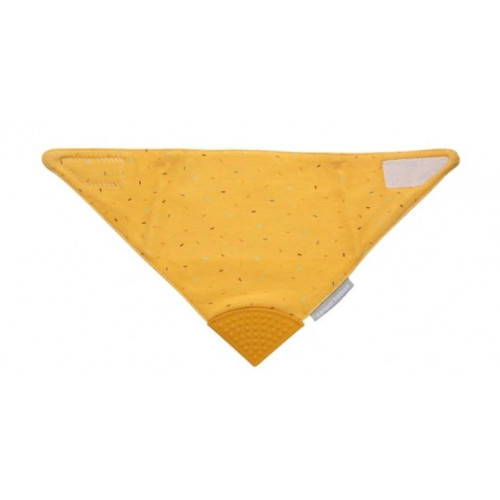 Podbradník s hryzátkom Canpol Babies 2v1 - horčicový