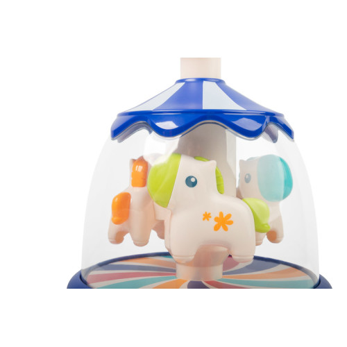 Toyz Edukačná hračka Vlčík s koníkmi – modrá, kolotoč, 6m+