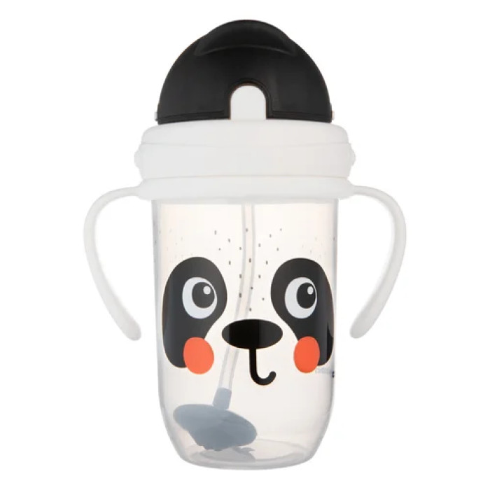 Hrnček netekúci s slamkou a závažím Canpol babies 270 ml, Panda