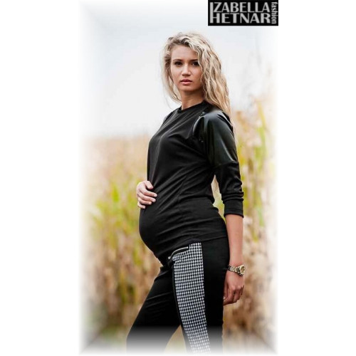 Be MaaMaa Tehotenské nohavice XENIA - sivé / grafit, vel. L