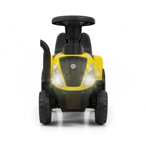 Detský traktor odrážadlo New Holland s prívesom - žltý