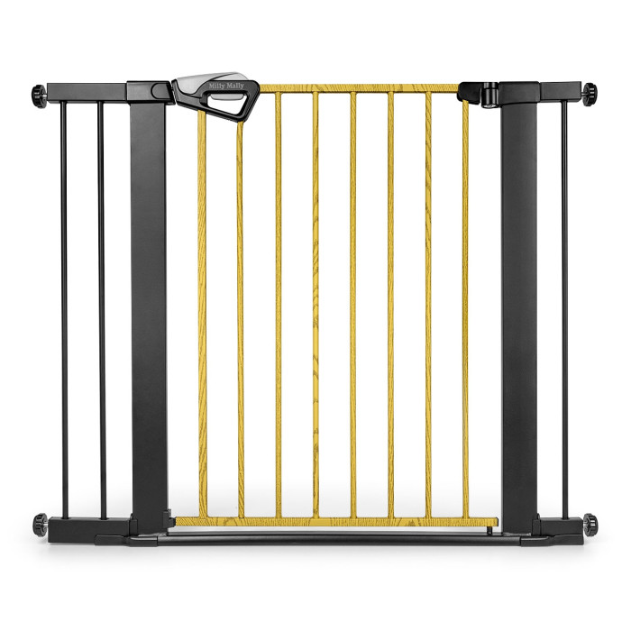 Detská bezpečnostná zábrana GUARDY 104 cm – bránka na schody a dvere (76–104 cm), čierna