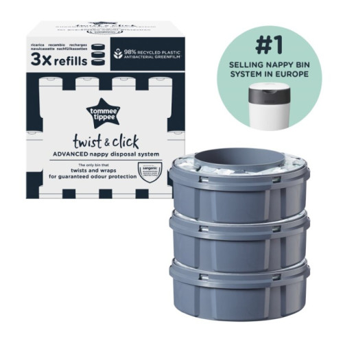 Náhradné kazety Tommee Tippee Twist & Click sáčky na plienky 3 ks