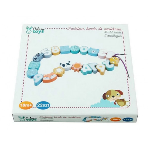 Adam Toys Drevené korálky pastelových farbách