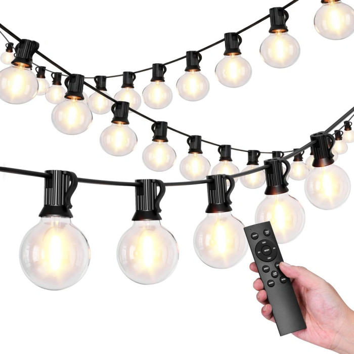Záhradná svetelná girlanda LED reťaz 25x LED 15 m 9 režimov 9 W