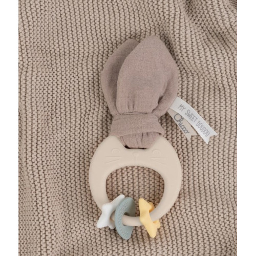 CHICCO Multisenzorické hryzátko Králik My Sweet Doudou – silikónové hryzátko pre bábätko