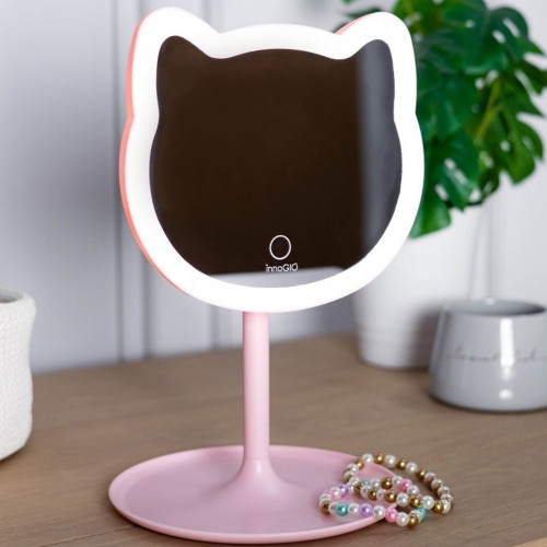 Kozmetické zrkadlo s ľad podsvietením, Pink Cat