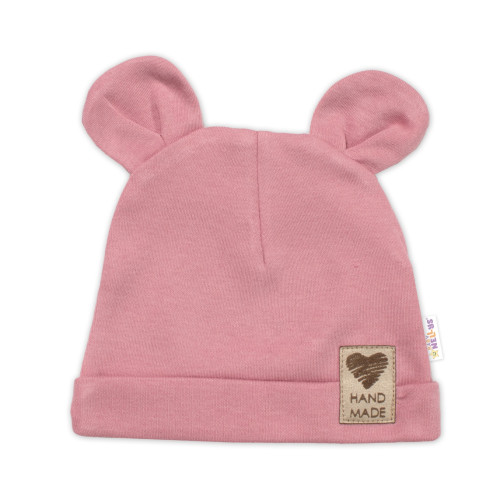 Zavinovacie body dl.rukáv, tepláčky a čiapočka Little Bear, Baby Nellys, púdrová, veľ. 68