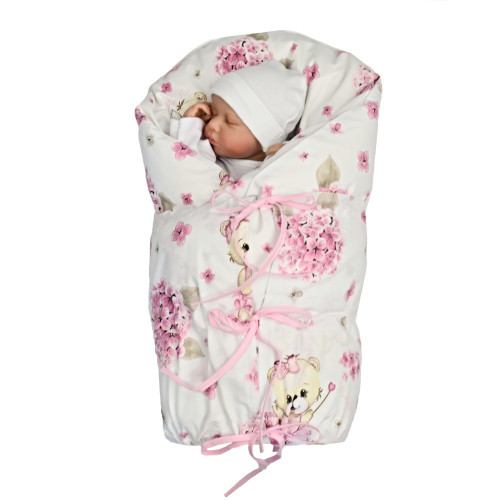 Obliečka, poťah bavlna na retro zavinovačku LALLY, Balerína - biela, rúžová