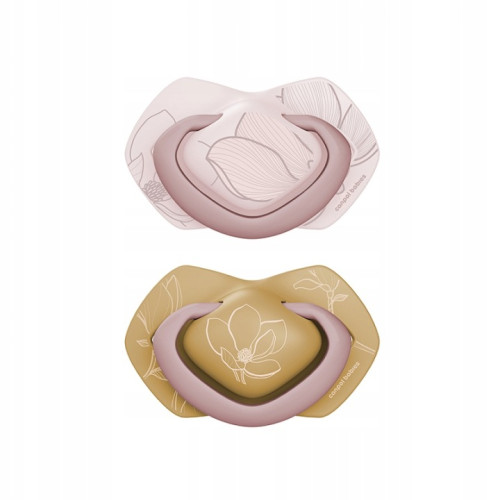 Cumlík Light Touch 0–6 m silikónový symetrický 2 ks GOLD Pink – ortodontický, BPA free