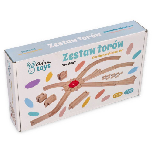 Drevená súprava koľajníc, 37 dielov – Adam Toys