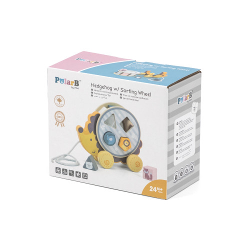 Drevená ťahacia hračka Ježko PolarB so sorterom – 2v1