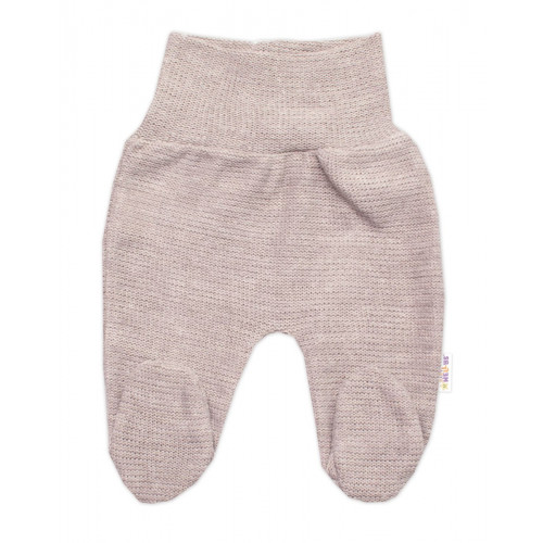 Pletené dojčenské polodupačky Hand Made, Baby Nellys, béžové, veľ. 68